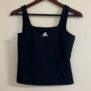 Adidas Women's Black Scoop Neck Hyperglam Aeroready Training Tank Top siE M